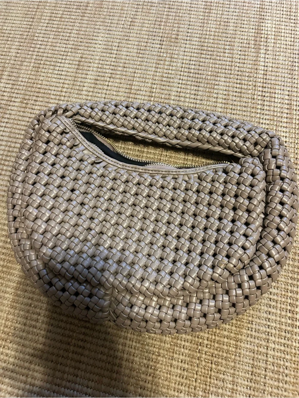 Sincerely Jules Woven Hobo Bag in Taupe